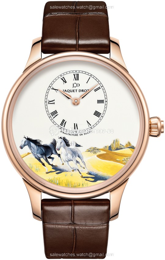 j005013204 HORSES Jaquet Droz Les Ateliers d'Art Petite Heure Minute Enamel Painting 39mm Midsize Watch j005013204 HORSES Jaquet Droz Les Ateliers d'Art Petite Heure Minute Enamel Painting 39mm Midsize Watch