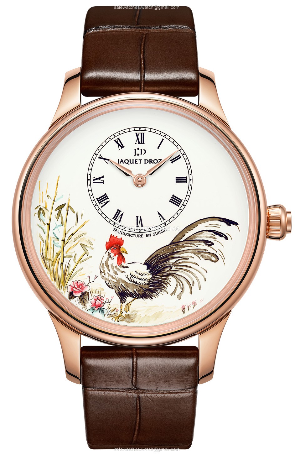 j005013216 ROOSTER Jaquet Droz Les Ateliers d'Art Petite Heure Minute Enamel Painting 43mm Mens Watch j005013216 ROOSTER Jaquet Droz Les Ateliers d'Art Petite Heure Minute Enamel Painting 43mm Mens Watch