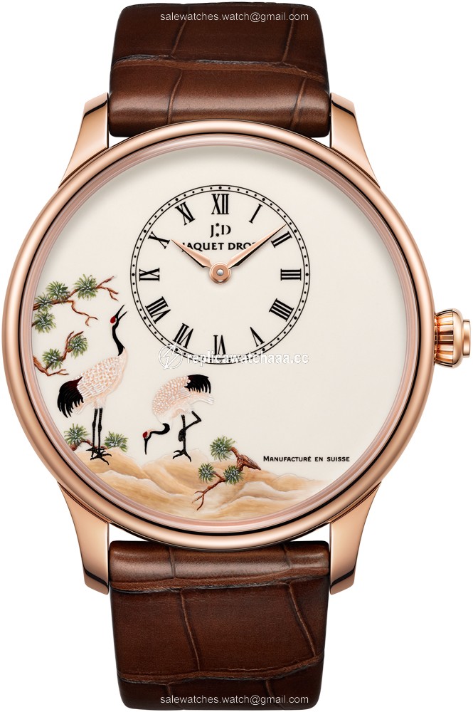 j005033226 WHITE CRANES Jaquet Droz Les Ateliers d'Art Petite Heure Minute Enamel Painting 43mm Mens Watch j005033226 WHITE CRANES Jaquet Droz Les Ateliers d'Art Petite Heure Minute Enamel Painting 43mm Mens Watch