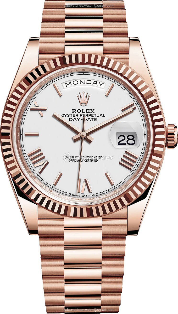 228235 White Roman Rolex Day-Date 40mm Everose Gold Mens Watch 228235 White Roman Rolex Day-Date 40mm Everose Gold Mens Watch
