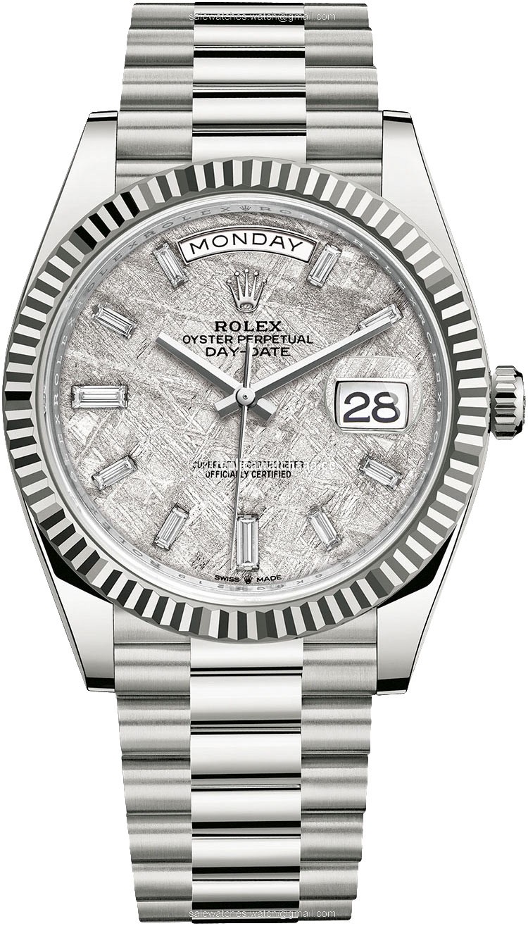 228239 Meteorite Baguette Rolex Day-Date 40mm White Gold Mens Watch 228239 Meteorite Baguette Rolex Day-Date 40mm White Gold Mens Watch
