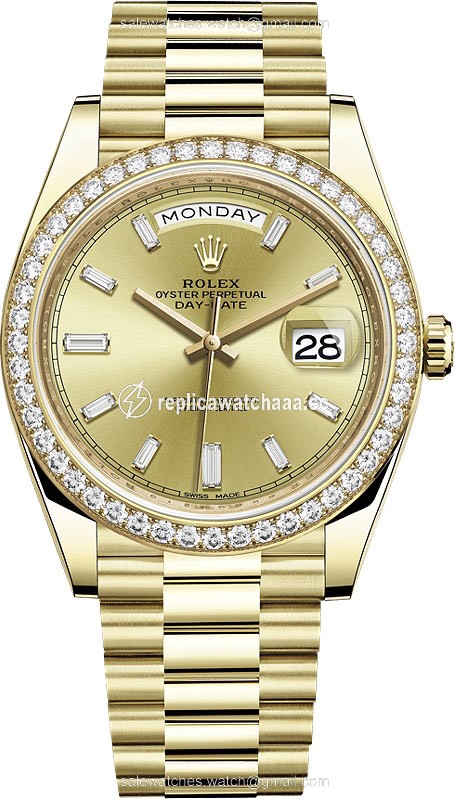 228348RBR Champagne Baguette Rolex Day-Date 40mm Yellow Gold Mens Watch 228348RBR Champagne Baguette Rolex Day-Date 40mm Yellow Gold Mens Watch