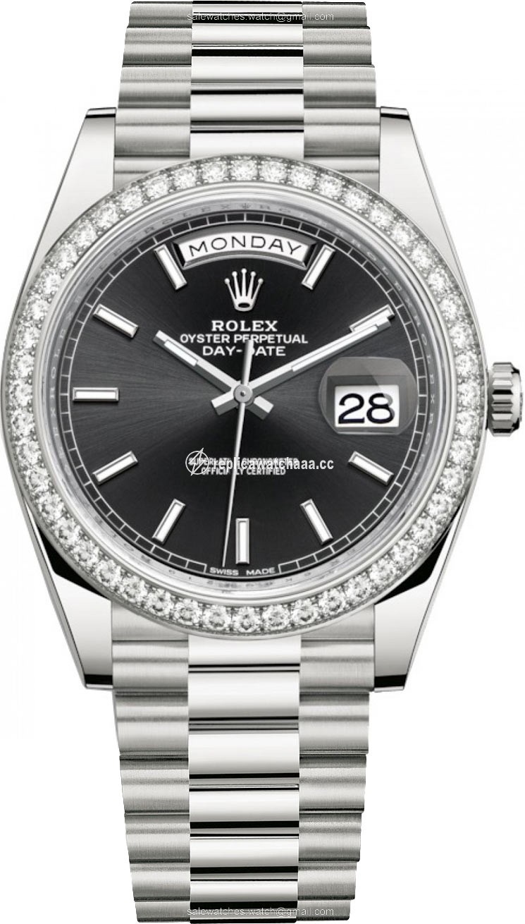 228349RBR Black Index Rolex Day-Date 40mm White Gold Mens Watch 228349RBR Black Index Rolex Day-Date 40mm White Gold Mens Watch