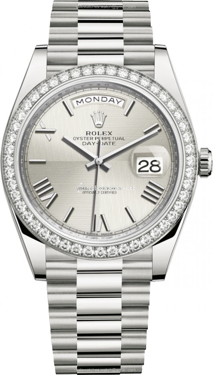 228349RBR Silver Roman Rolex Day-Date 40mm White Gold Mens Watch 228349RBR Silver Roman Rolex Day-Date 40mm White Gold Mens Watch