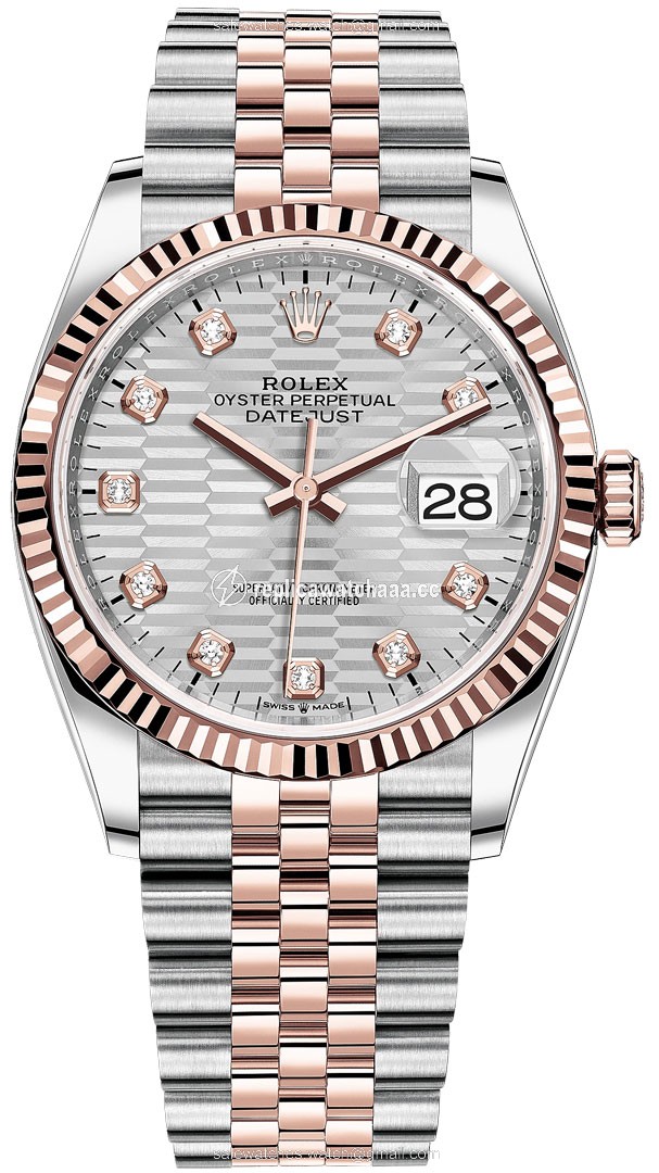 126231 Silver Fluted Diamond Jubilee Rolex Datejust 36mm Stainless Steel and Rose Gold Ladies Watch 126231 Silver Fluted Diamond Jubilee Rolex Datejust 36mm Stainless Steel and Rose Gold Ladies Watch