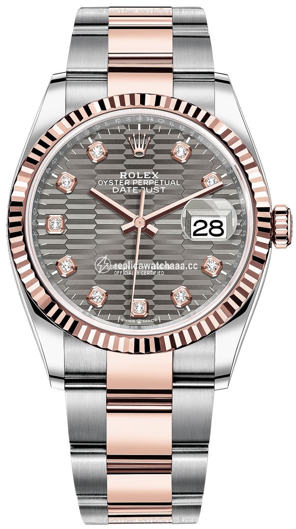 126231 Slate Fluted Diamond Oyster Rolex Datejust 36mm Stainless Steel and Rose Gold Ladies Watch 126231 Slate Fluted Diamond Oyster Rolex Datejust 36mm Stainless Steel and Rose Gold Ladies Watch