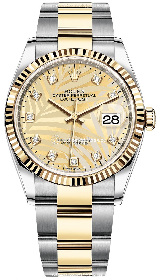 126233 Golden Palm Diamond Oyster Rolex Datejust 36mm Stainless Steel and Yellow Gold Ladies Watch 126233 Golden Palm Diamond Oyster Rolex Datejust 36mm Stainless Steel and Yellow Gold Ladies Watch