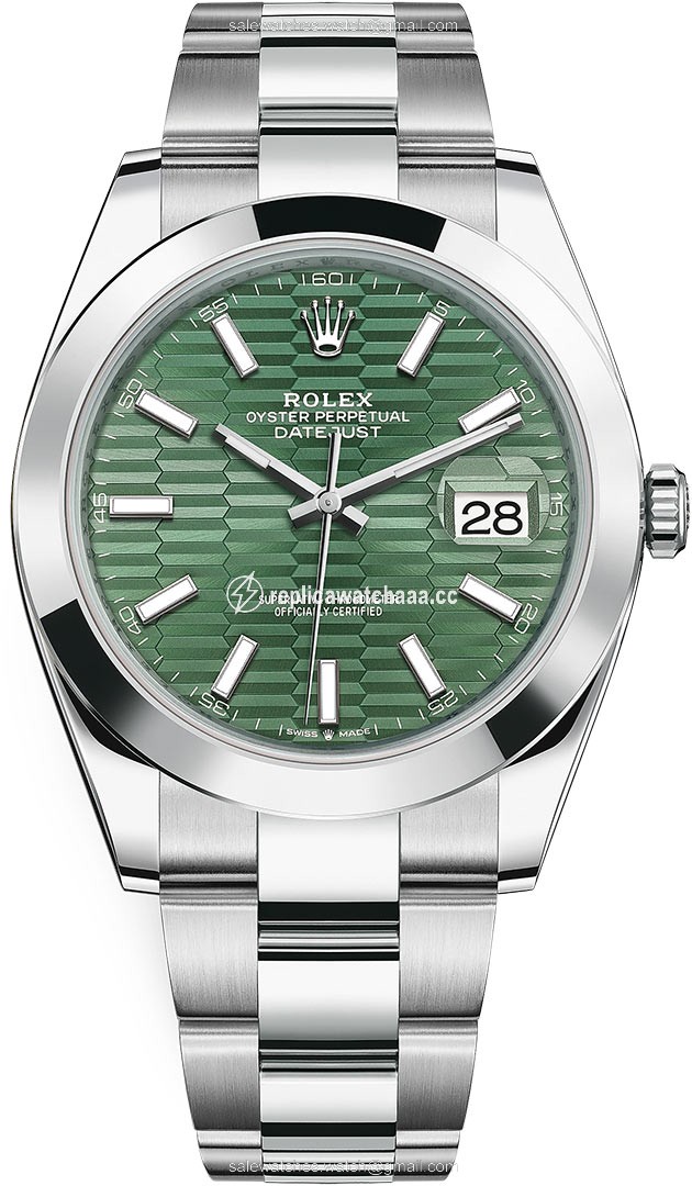 126300 Mint Green Fluted Oyster Rolex Datejust 41mm Stainless Steel Mens Watch 126300 Mint Green Fluted Oyster Rolex Datejust 41mm Stainless Steel Mens Watch