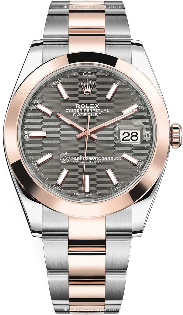 126301 Slate Fluted Oyster Rolex Datejust 41mm Steel and Everose Gold Mens Watch 126301 Slate Fluted Oyster Rolex Datejust 41mm Steel and Everose Gold Mens Watch