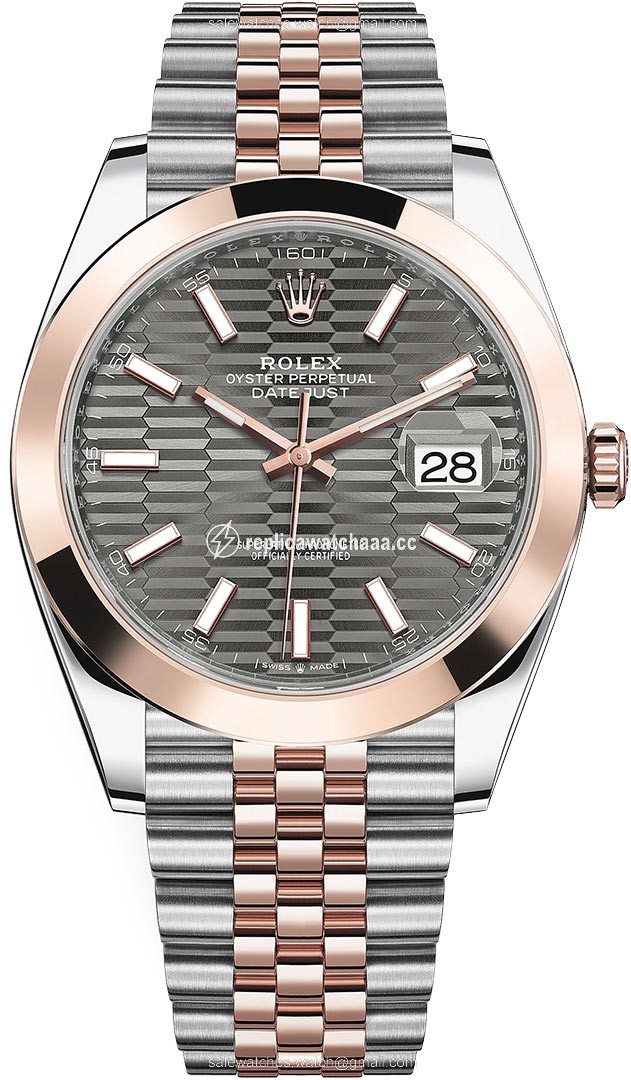 126301 Slate Fluted Jubilee Rolex Datejust 41mm Steel and Everose Gold Mens Watch 126301 Slate Fluted Jubilee Rolex Datejust 41mm Steel and Everose Gold Mens Watch