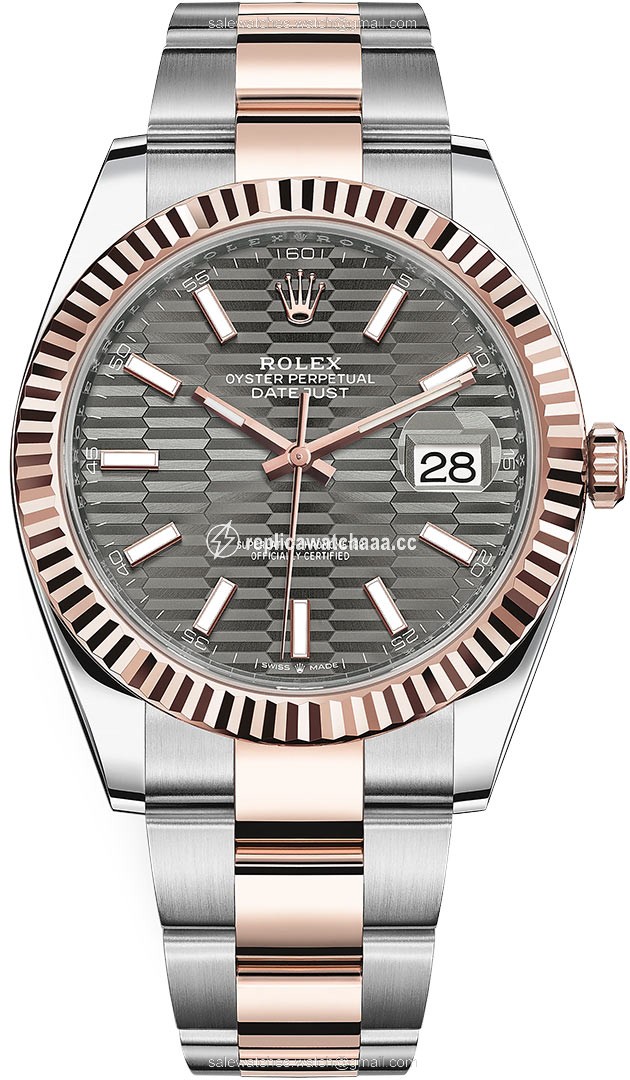126331 Slate Fluted Oyster Rolex Datejust 41mm Steel and Everose Gold Mens Watch 126331 Slate Fluted Oyster Rolex Datejust 41mm Steel and Everose Gold Mens Watch