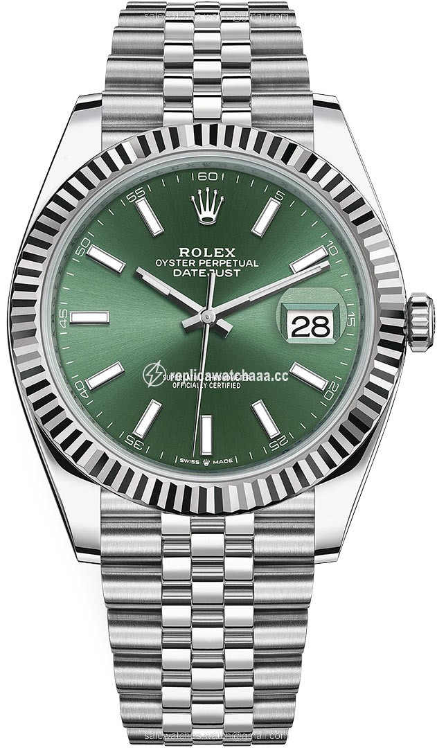 126334 Mint Green Jubilee Rolex Datejust 41mm Stainless Steel Mens Watch 126334 Mint Green Jubilee Rolex Datejust 41mm Stainless Steel Mens Watch