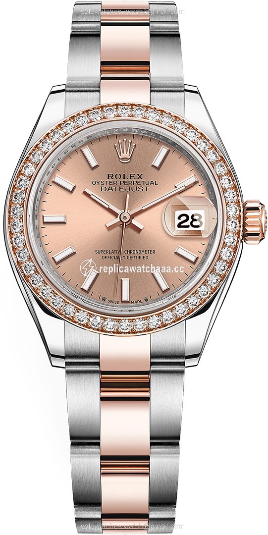 279381RBR Rose Index Oyster Rolex Lady Datejust 28mm Stainless Steel and Everose Gold Ladies Watch 279381RBR Rose Index Oyster Rolex Lady Datejust 28mm Stainless Steel and Everose Gold Ladies Watch