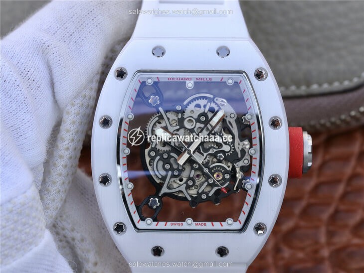 Richard Mille RM055 KV Factory White Rubber Strap Richard Mille RM055 KV Factory White Rubber Strap