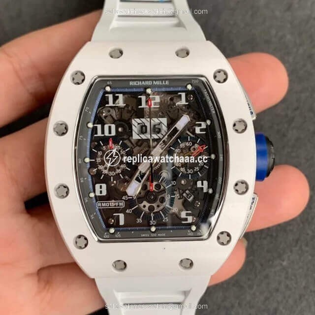 Richard Mille RM-011 KV Factory White Ceramic Rubber Strap Richard Mille RM-011 KV Factory White Ceramic Rubber Strap