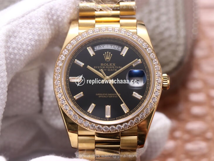 Rolex Day-Date M228348RBR-0001 EW Factory Yellow Gold Black Dial Rolex Day-Date M228348RBR-0001 EW Factory Yellow Gold Black Dial