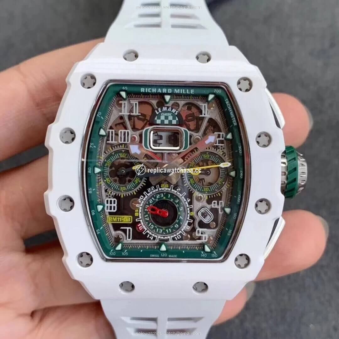 Richard Mille RM011-03 KV Factory Ceramic White Strap Richard Mille RM011-03 KV Factory Ceramic White Strap