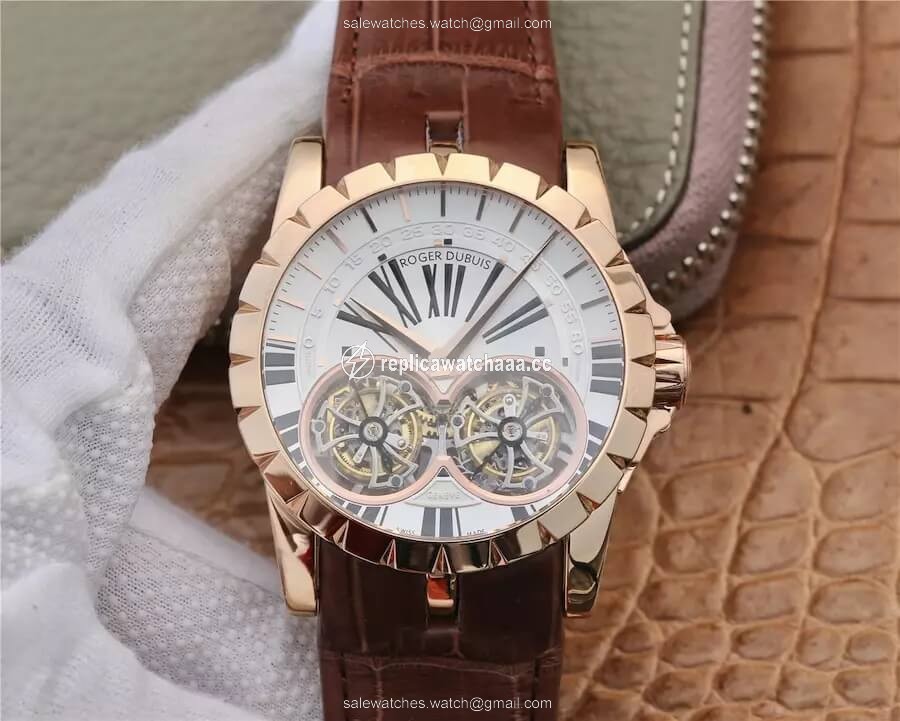 Roger Dubuis Excalibur RDDBEX0249 JB Factory Tourbillon Gold Case White Dial Roger Dubuis Excalibur RDDBEX0249 JB Factory Tourbillon Gold Case White Dial