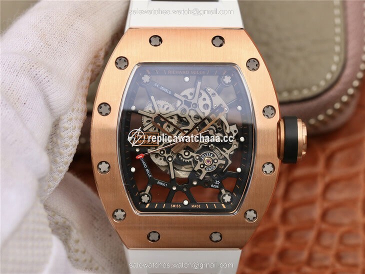 Richard Mille RM035 Americas KV Factory Rose Gold White Strap Richard Mille RM035 Americas KV Factory Rose Gold White Strap
