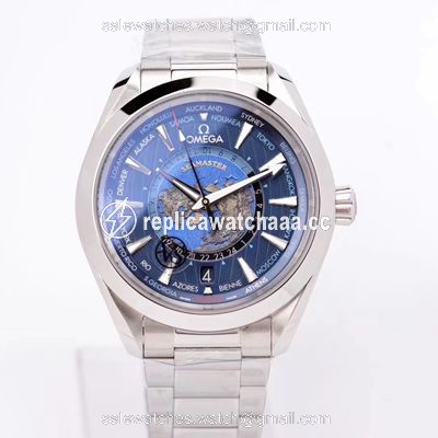 Omega Seamaster Aqua Terra GMT Worldtimer 220.10.43.22.03.001 VS Factory Blue Dial Omega Seamaster Aqua Terra GMT Worldtimer 220.10.43.22.03.001 VS Factory Blue Dial