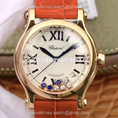 Chopard Happy Sport 274808 Rose Gold Diamonds YF Factory White Dial Chopard Happy Sport 274808 Rose Gold Diamonds YF Factory White Dial