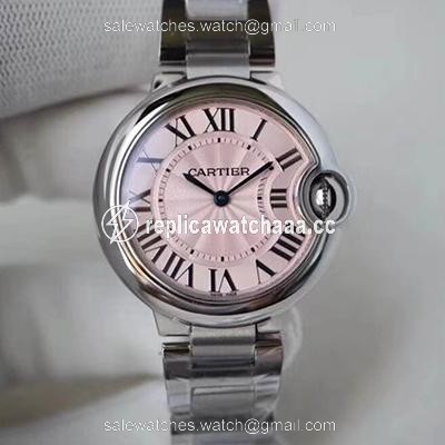 Ballon Bleu De Cartier WE902073 33mm V6 Factory Pink Dial Ballon Bleu De Cartier WE902073 33mm V6 Factory Pink Dial