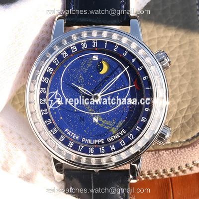 Patek Philippe Grand Complications Sky Moon Celestial 6102P-001 TWA Factory Blue Dial Patek Philippe Grand Complications Sky Moon Celestial 6102P-001 TWA Factory Blue Dial