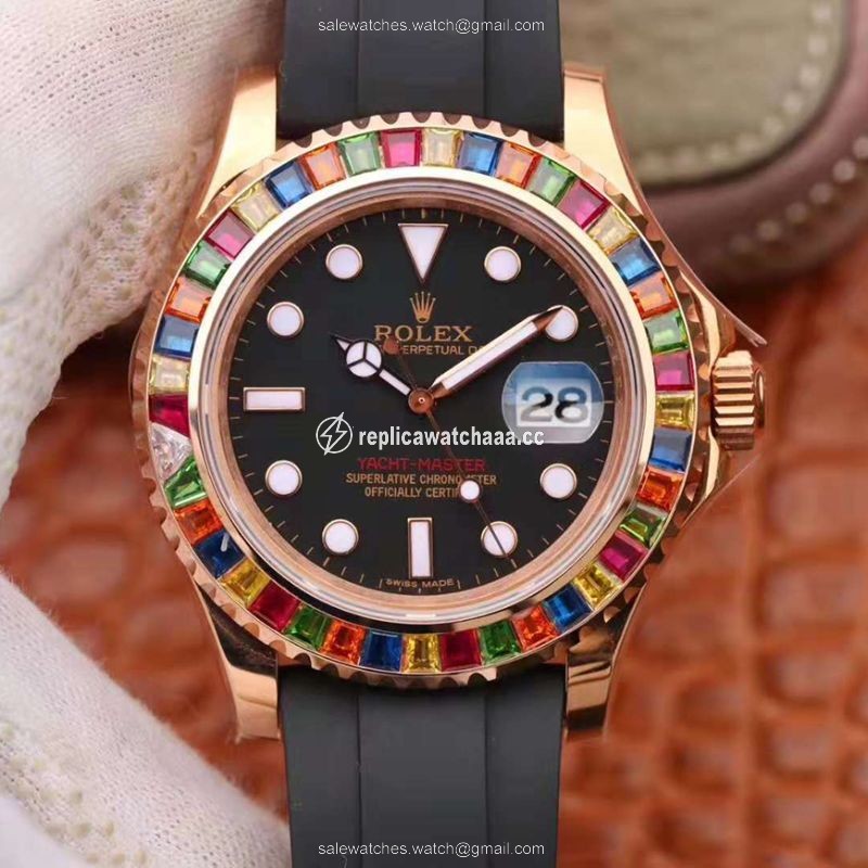Rolex Yacht Master 116695SATS 40MM Noob Factory 18K Rose Gold Wrapped Black Dial Rolex Yacht Master 116695SATS 40MM Noob Factory 18K Rose Gold Wrapped Black Dial