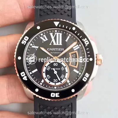Calibre De Cartier Diver W7100056 42MM JF Factory Black Dial Calibre De Cartier Diver W7100056 42MM JF Factory Black Dial