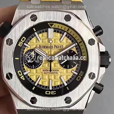 Audemars Piguet Royal Oak Offshore Diver Chronograph 26703ST.OO.A051CA.01 JF Factory Yellow Dial Audemars Piguet Royal Oak Offshore Diver Chronograph 26703ST.OO.A051CA.01 JF Factory Yellow Dial