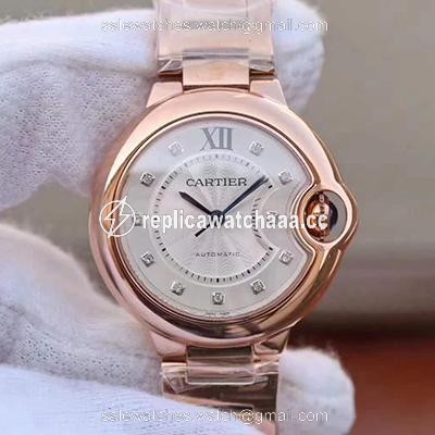 Ballon Bleu De Cartier Ladies 33 WE902062 V9 Factory White Textured Dial Ballon Bleu De Cartier Ladies 33 WE902062 V9 Factory White Textured Dial