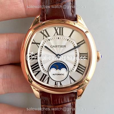 Drive De Cartier Moonphase WGNM0008 Rose Gold Silver Dial Drive De Cartier Moonphase WGNM0008 Rose Gold Silver Dial