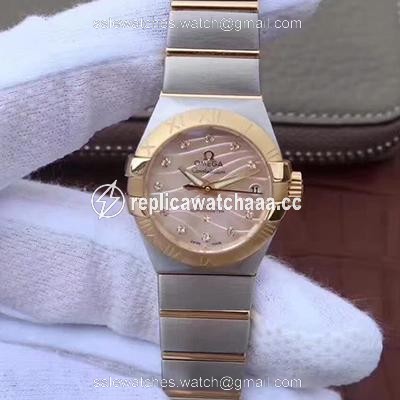 Omega Constellation Double Eagle Lady Yellow Mother-Of-Pearl Dial 27MM 3S Factory Omega Constellation Double Eagle Lady Yellow Mother-Of-Pearl Dial 27MM 3S Factory