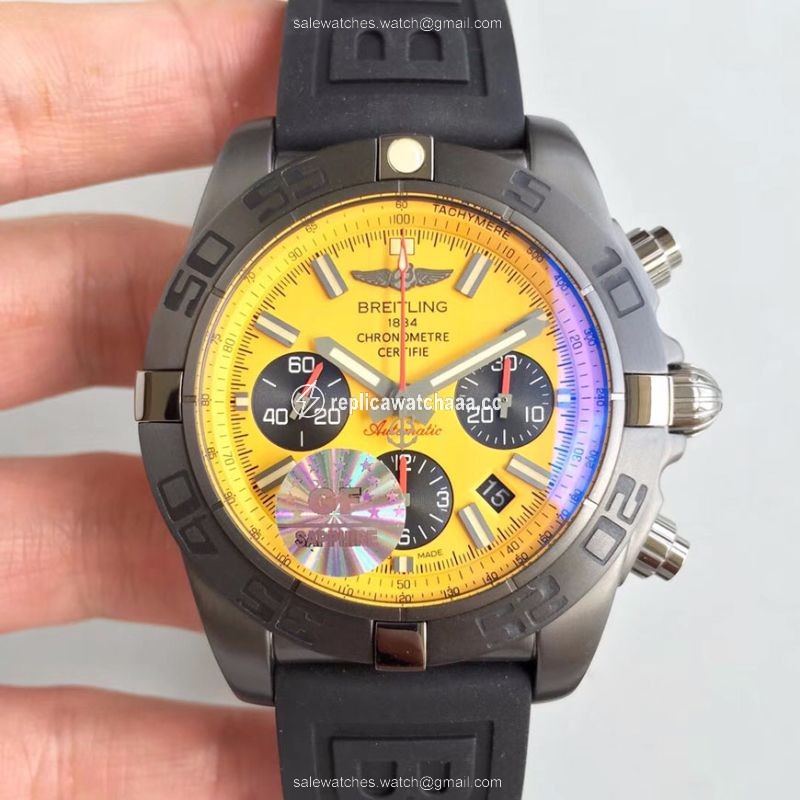 Breitling Chronomat 44 Blacksteel MB0111C3/I531/262S/M20DSA.2 GF Factory Yellow Dial Breitling Chronomat 44 Blacksteel MB0111C3/I531/262S/M20DSA.2 GF Factory Yellow Dial