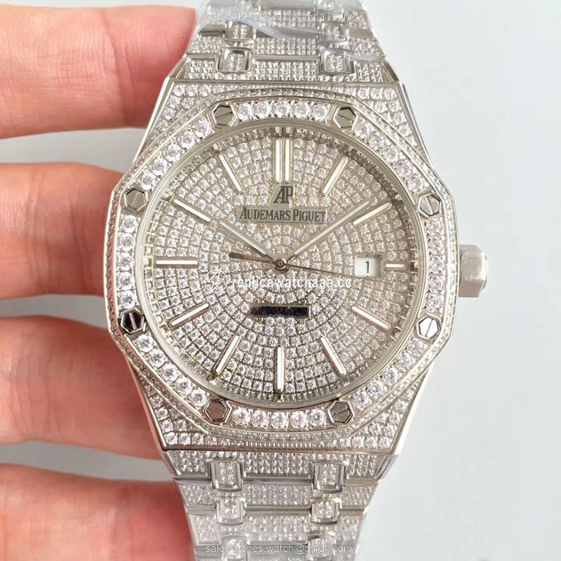Audemars Piguet Royal Oak 15400.OR Full Diamond White Dial Audemars Piguet Royal Oak 15400.OR Full Diamond White Dial