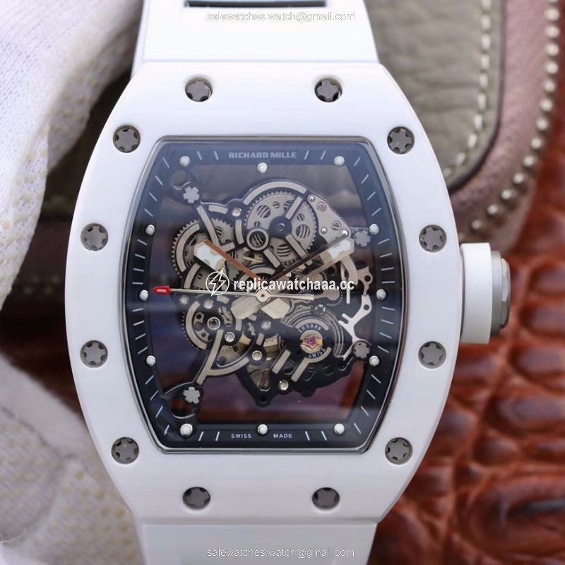 Richard Mille RM055 White Ceramic Skeleton Dial KV Factory V2 Richard Mille RM055 White Ceramic Skeleton Dial KV Factory V2