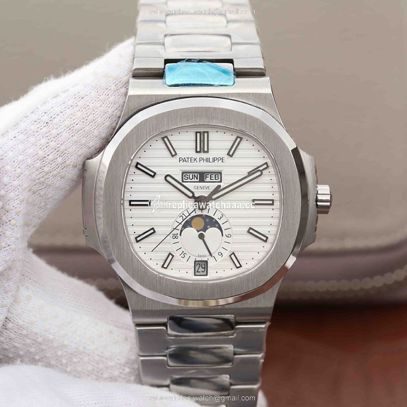 Patek Philippe Nautilus Annual Calendar Moonphase 5726/1A-010 KM Factory White Dial Patek Philippe Nautilus Annual Calendar Moonphase 5726/1A-010 KM Factory White Dial
