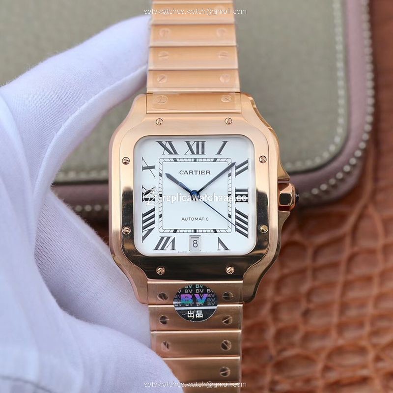 Cartier De Santos 40mm BV Factory 18K Rose Gold Case White Dial Cartier De Santos 40mm BV Factory 18K Rose Gold Case White Dial