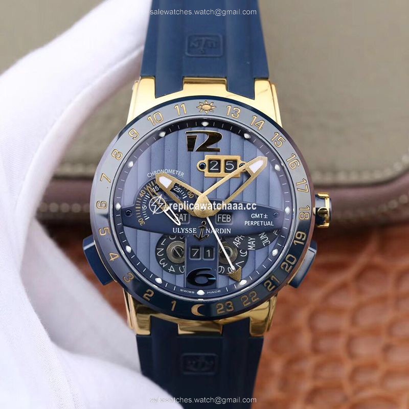 Ulysse Nardin El Toro 322-00-3/BQ All Working GMT Calendar 18K Yellow Gold Blue Dial Ulysse Nardin El Toro 322-00-3/BQ All Working GMT Calendar 18K Yellow Gold Blue Dial