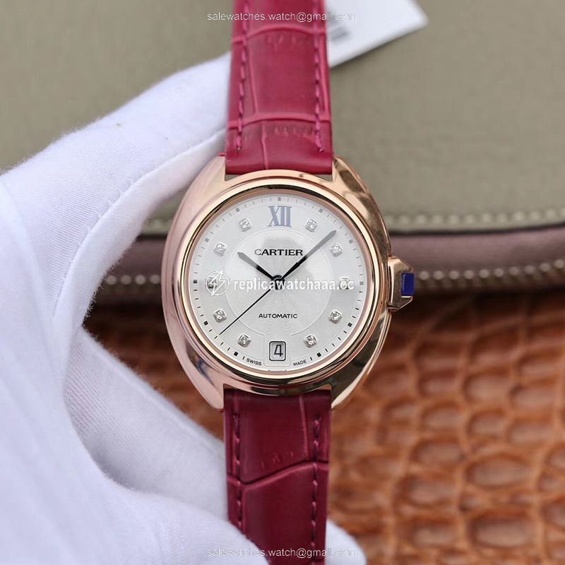 Cle De Cartier Automatic 35mm WJCL0032 18K Rose Gold Silver-gray Dial Cle De Cartier Automatic 35mm WJCL0032 18K Rose Gold Silver-gray Dial