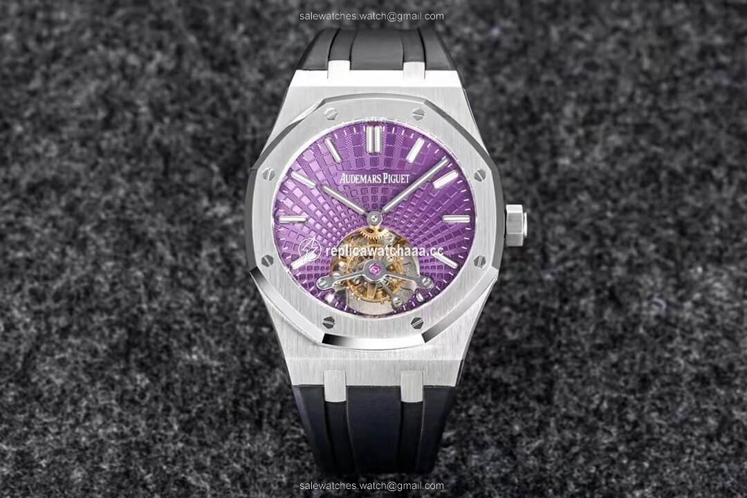 Audemars Piguet Royal Oak Tourbillon R8 Factory V3 Purple Dial Rubber Strap Audemars Piguet Royal Oak Tourbillon R8 Factory V3 Purple Dial Rubber Strap