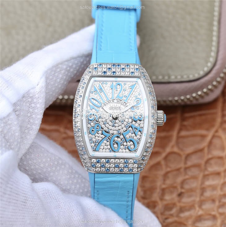 Franck Muller Ladies Collection V 32 SC AT FO D CD BL ABF Factory Diamond-set Bezel Franck Muller Ladies Collection V 32 SC AT FO D CD BL ABF Factory Diamond-set Bezel