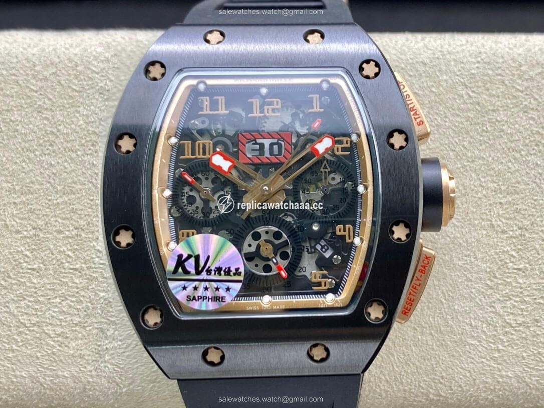 Richard Mille RM011 KV Factory Black Ceramic Skeleton Dial Richard Mille RM011 KV Factory Black Ceramic Skeleton Dial