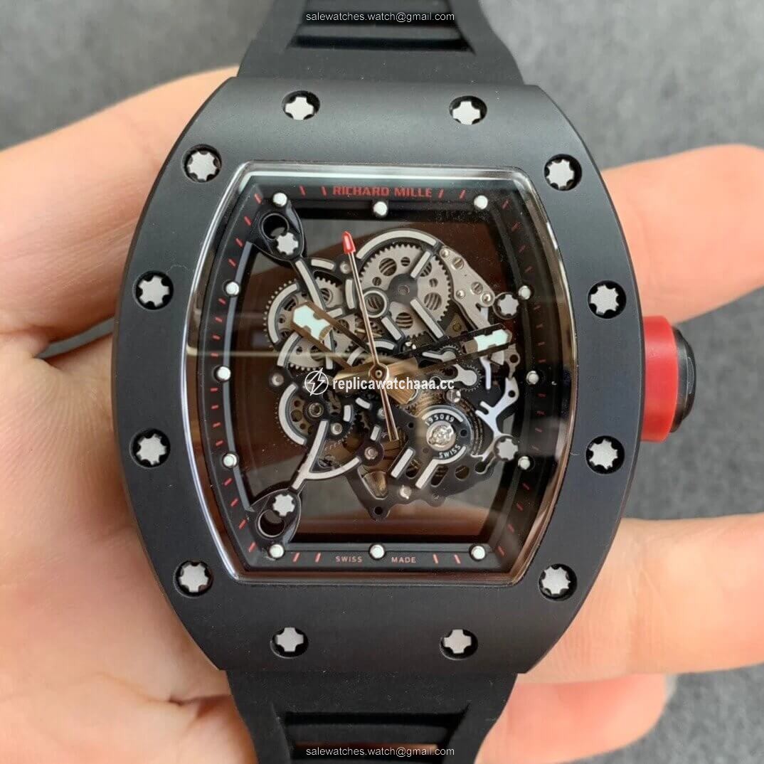 Richard Mille RM055 KV Factory V2 Ceramic Black Rubber Strap Richard Mille RM055 KV Factory V2 Ceramic Black Rubber Strap