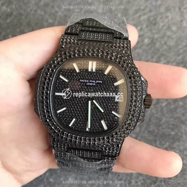 Patek Philippe Nautilus 5719/10G-010 PPF Factory Full Diamond Black Dial Patek Philippe Nautilus 5719/10G-010 PPF Factory Full Diamond Black Dial