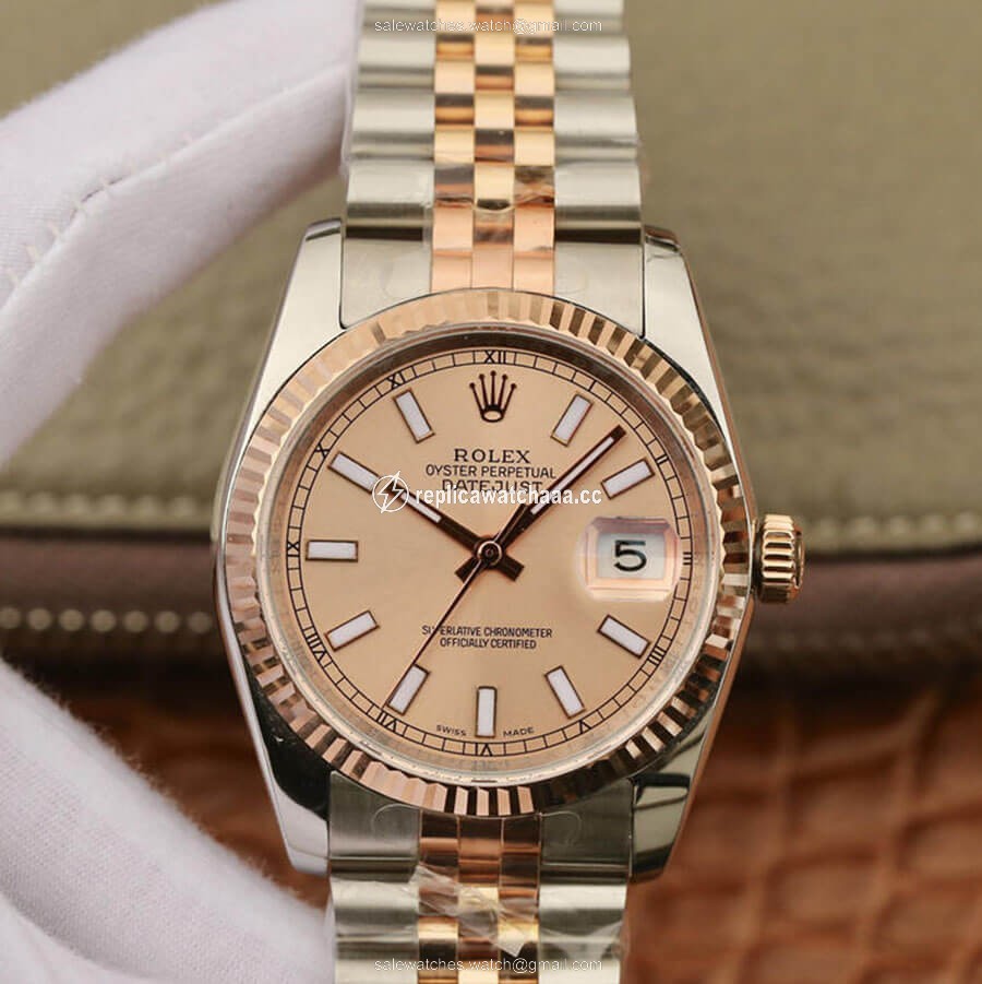 Rolex Datejust 116231 36MM GM Factory Rose Gold Pink Dial Rolex Datejust 116231 36MM GM Factory Rose Gold Pink Dial