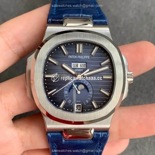 Patek Philippe Nautilus 5726/1A-014 GR Factory Blue Leather Strap Patek Philippe Nautilus 5726/1A-014 GR Factory Blue Leather Strap