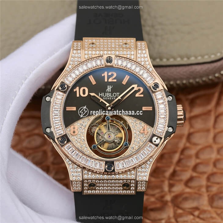 Hublot Big Bang Tourbillon Rose Gold Diamond Black Dial Hublot Big Bang Tourbillon Rose Gold Diamond Black Dial