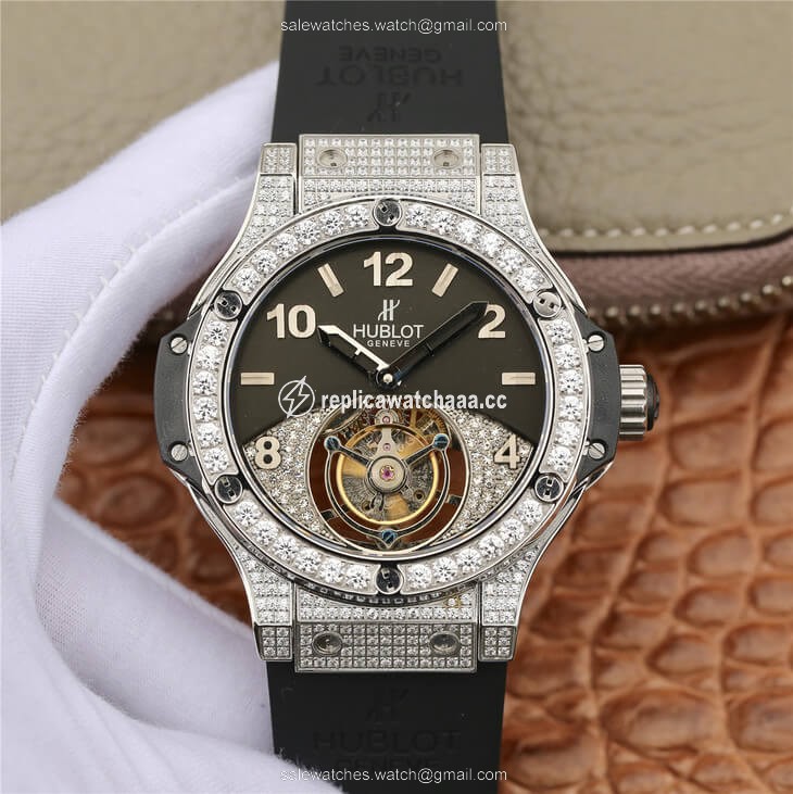 Hublot Big Bang Tourbillon Stainless Steel Diamond Black Dial Hublot Big Bang Tourbillon Stainless Steel Diamond Black Dial