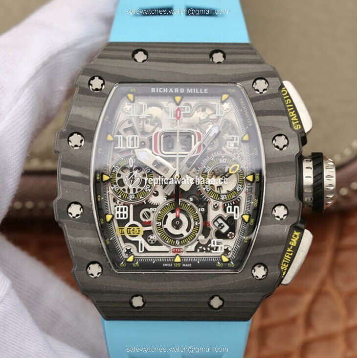 Richard Mille RM11-03 KV Factory Carbon Fiber Blue Strap Richard Mille RM11-03 KV Factory Carbon Fiber Blue Strap